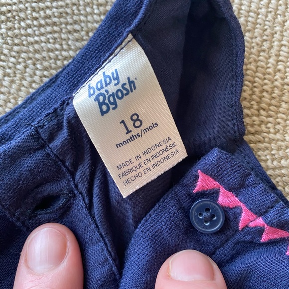 Baby B’Gosh Navy Floral Sleeveless Dress. Navy/Pink with Gold Waist Detail. 18M. - Picture 5 of 7